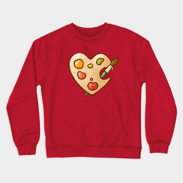 Heart Art Palette Crewneck Sweatshirt by Tania Tania